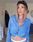 Chemise bleue en lyocell