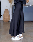 Jupe black satinée