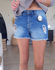 Short en denim bleu