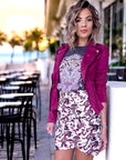 Veste suédine framboise