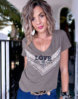 Tee-shirt LOVE kaki