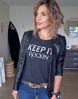 Veste cuir + T-shirt