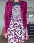 Veste suédine framboise