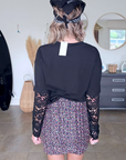 Tee-shirt dentelle noir