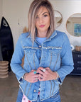 Veste denim cloutés