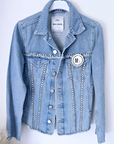Veste denim cloutés