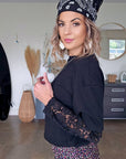 Tee-shirt dentelle noir