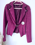 Veste suédine framboise