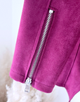 Veste suédine framboise