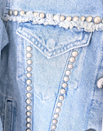 Veste denim cloutés
