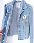 Veste denim cloutés