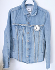 Veste denim cloutés