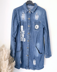 Veste denim à tags