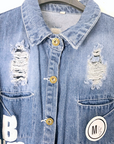 Veste denim à tags