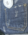 Short denim bleu