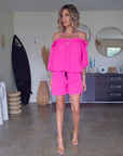 Combi-short fuchsia fluo