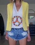 Tee-shirt perles peace love