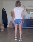 Short destroy en denim