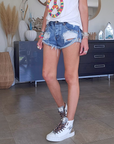 Short destroy en denim