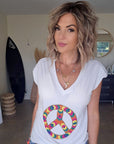 Tee-shirt perles peace love