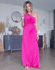 Robe asymétrique fuchsia