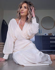 Robe irisée écrue