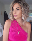 Robe asymétrique fuchsia