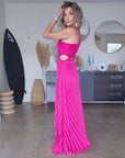 Robe asymétrique fuchsia