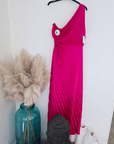 Robe asymétrique fuchsia