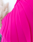 Robe asymétrique fuchsia