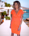 Robe chic orange fluo