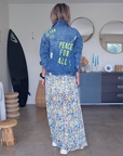 Veste en jean tag fluo