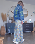 Veste en jean tag fluo