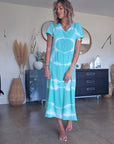 Robe tie bleu
