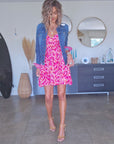 Robe léo rose fuchsia