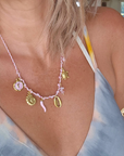 Collier boho rose