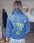 Veste en jean tag fluo
