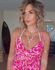 Robe léo rose fuchsia