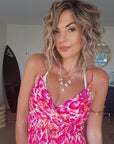 Robe léo rose fuchsia