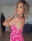 Robe léo rose fuchsia