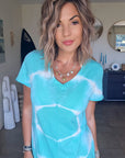 Robe tie bleu