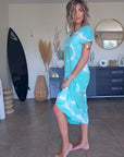 Robe tie bleu
