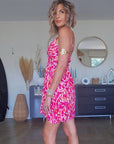 Robe léo rose fuchsia