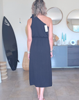 Robe asymétrique & ceinture ruban