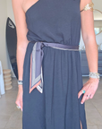 Robe asymétrique & ceinture ruban