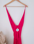 Robe longue fuchsia