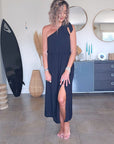 Robe asymétrique & ceinture ruban