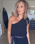 Robe asymétrique & ceinture ruban