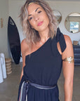 Robe asymétrique & ceinture ruban