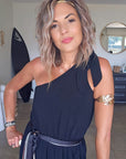 Robe asymétrique & ceinture ruban